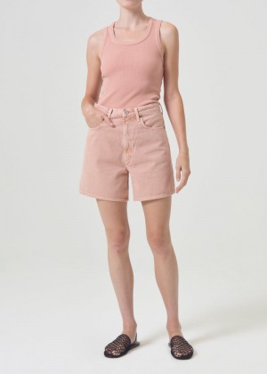 Agolde Stella High Rise Short Pink Salt | CWE603517