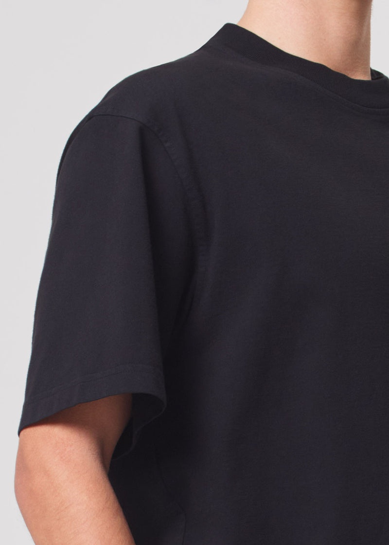 Agolde Asha Mock Neck Tee Black | CMG529160