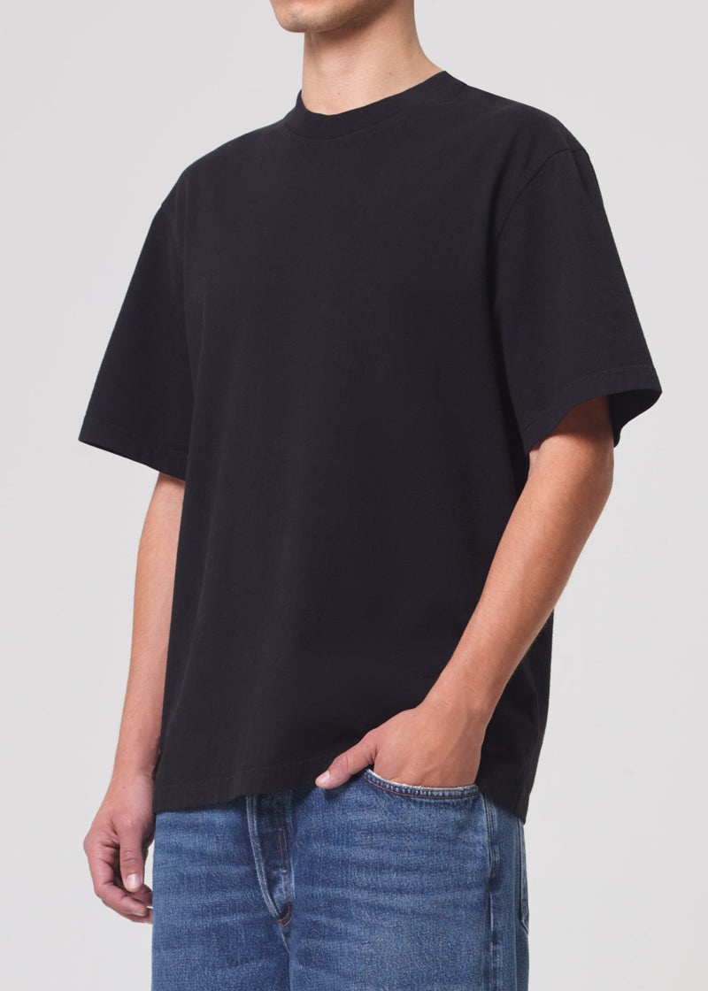 Agolde Asha Mock Neck Tee Black | CMG529160