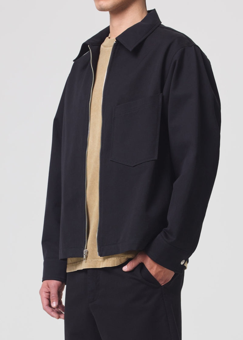 Agolde Atlas Zip Shirt Black | ILJ398164