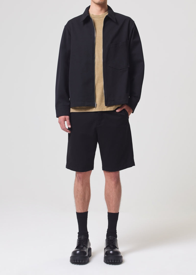 Agolde Atlas Zip Shirt Black | ILJ398164