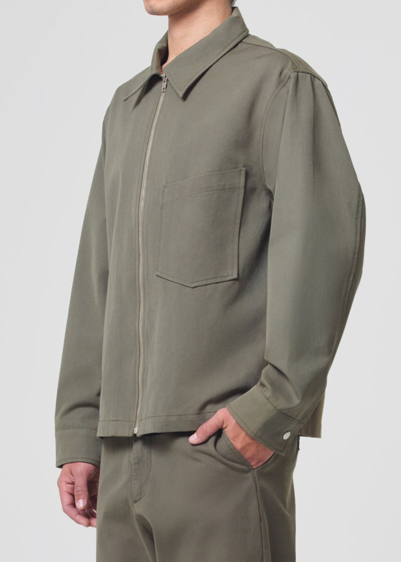 Agolde Atlas Zip Shirt Moss | AIP619057