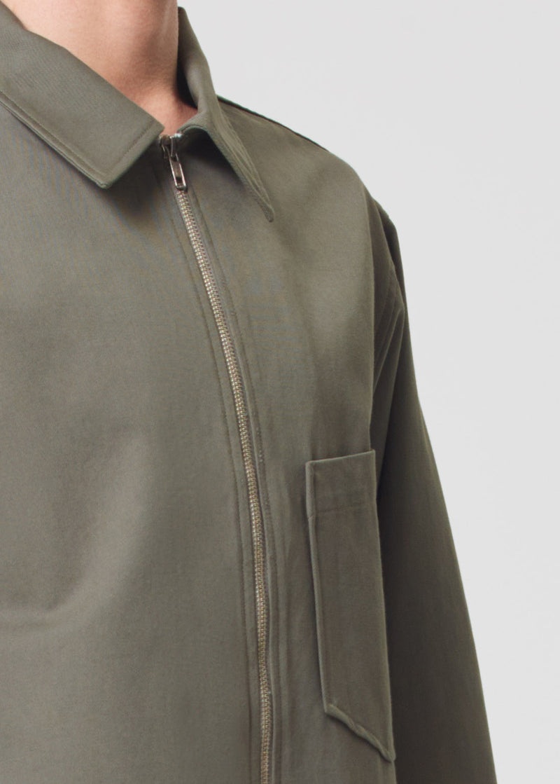 Agolde Atlas Zip Shirt Moss | AIP619057