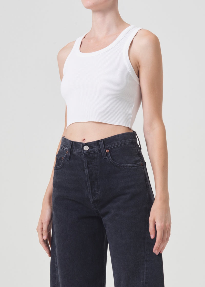 Agolde Cropped Poppy Tank White | ZVH170485