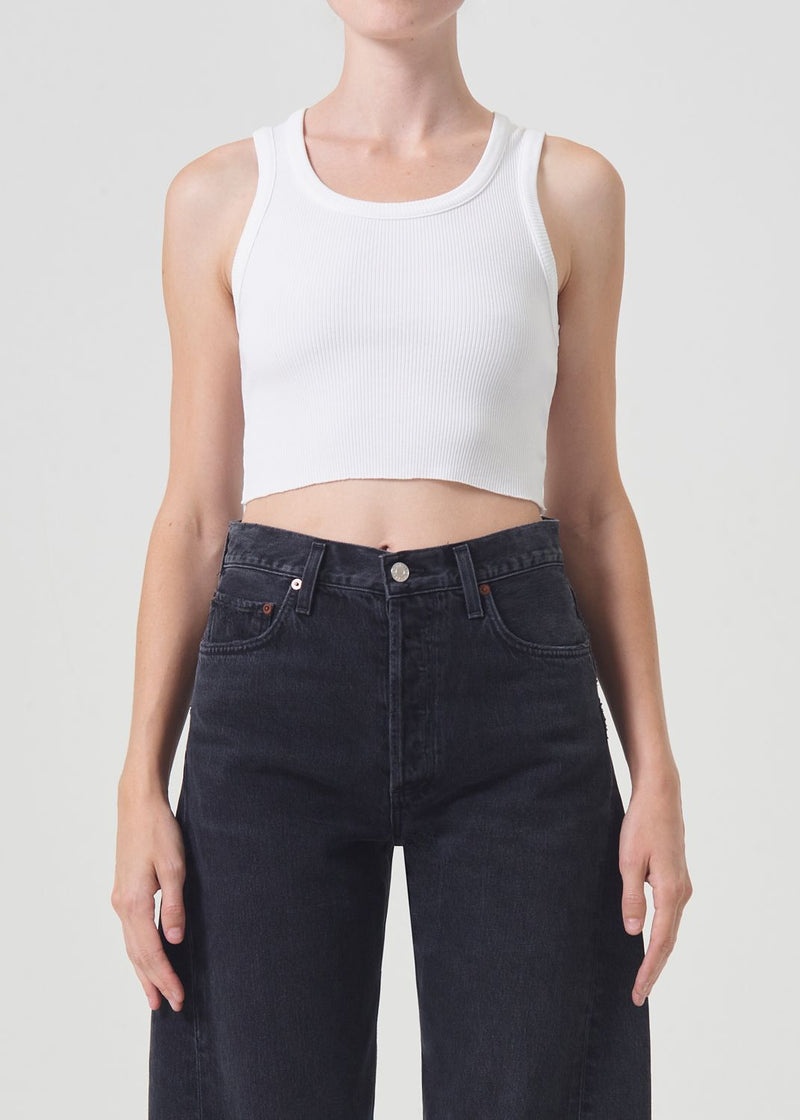 Agolde Cropped Poppy Tank White | ZVH170485