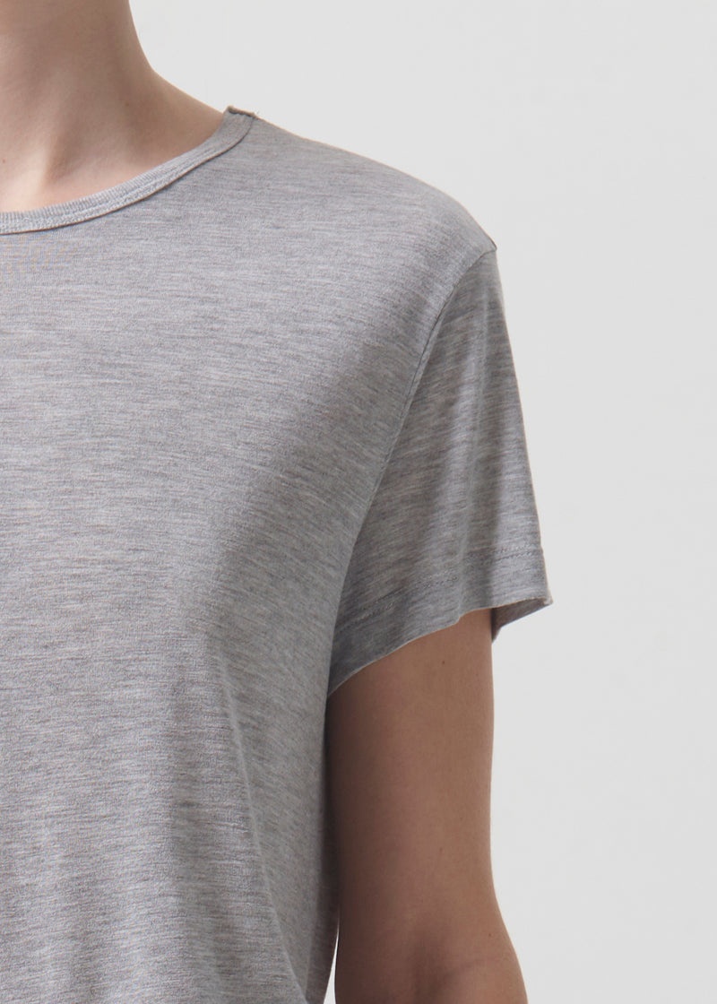 Agolde Drew Tee Grey Heather | BAS412856