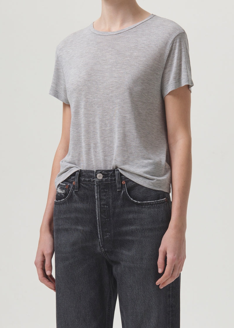 Agolde Drew Tee Grey Heather | BAS412856